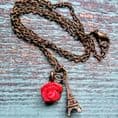 Chic Eiffel Tower & Rose Necklace
